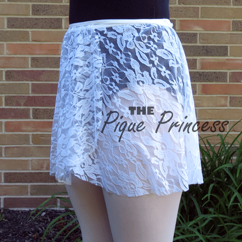 White Large Flower Lace - Wrap Skirt