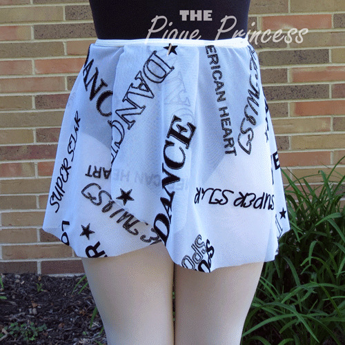 White Net with Words - Wrap Skirt