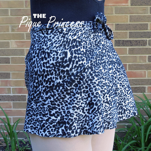 Black & White Leopard - Wrap Skirt